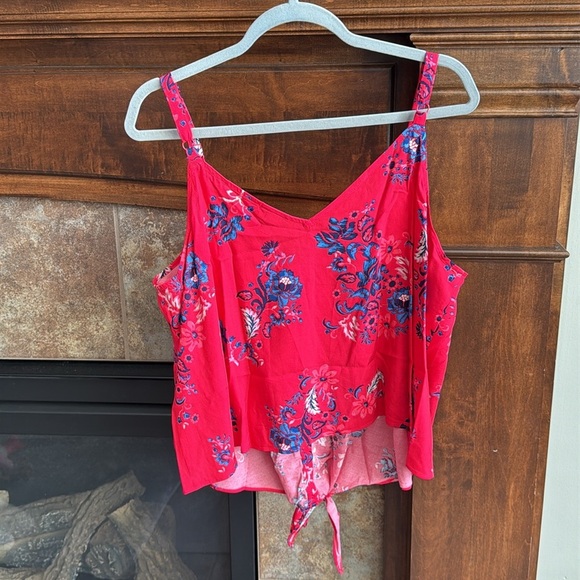 Torrid red floral wide leg pant (size 2S) and tank (size 2) set tropical luau - Picture 12 of 14